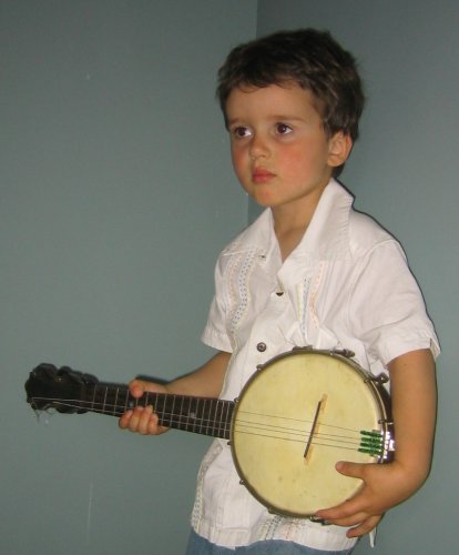 Sean with our new banjolele