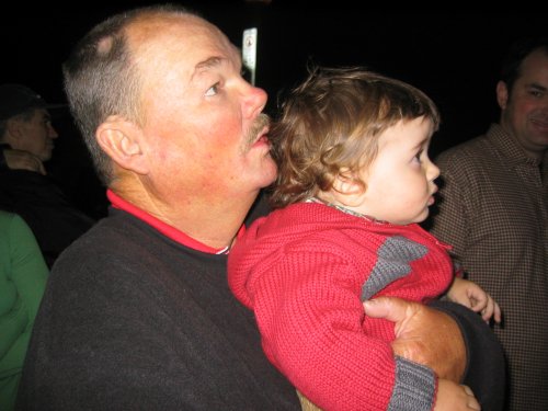 Grandpa and Sean watching the fireworks