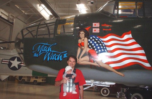 Greg and Sean with a B-25