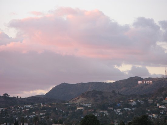 Hollywood sign at golden hour