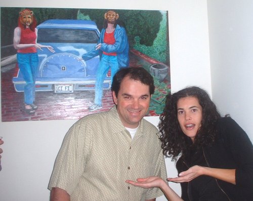 Me and Jeanine with my painting at the Hum Music opening