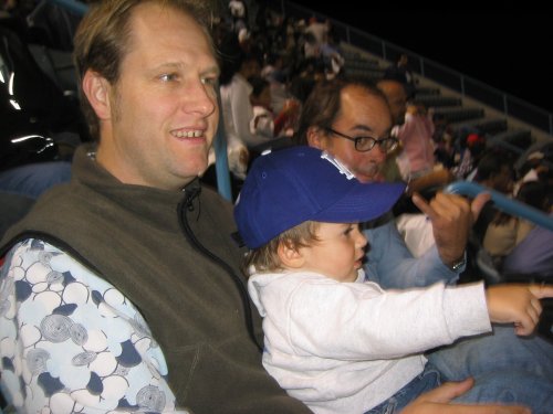 Johnny and Sean at the Dodgers Game