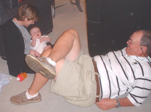 Aunt Kelly, Granpa, and the little guy