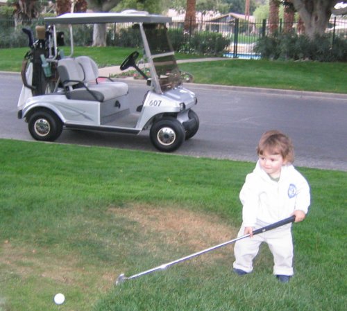 Sean trying his hand at the links