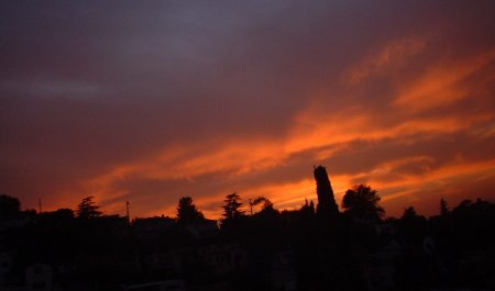 Red skies over Los Angeles