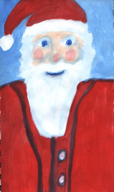 This is a painting I did of some guy with a red stocking cap on.