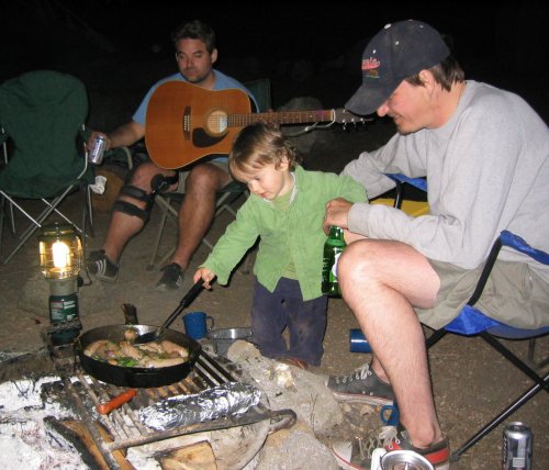 Steve shows Sean how to cook