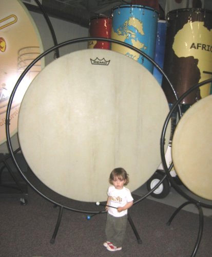 Sean with a big drum at REMO!