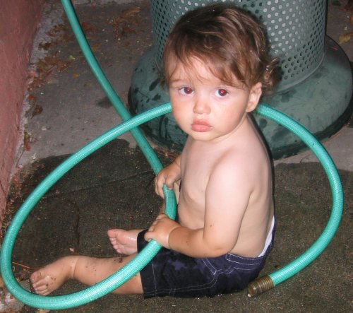 Sean with hose