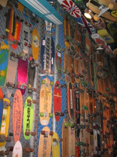 Lots of skateboards