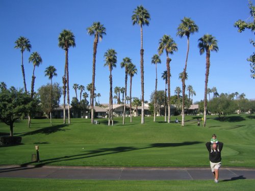 Dad and Sean check out the course